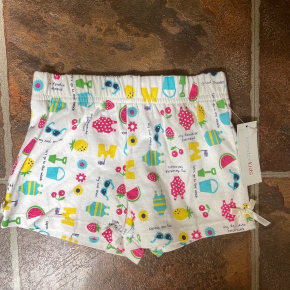 NWT Little Girl’s Wonder Kids Summer Theme Cotton Shorts Size 3T - Picture 4 of 5
